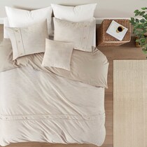 augusta light brown king california king bedding set   