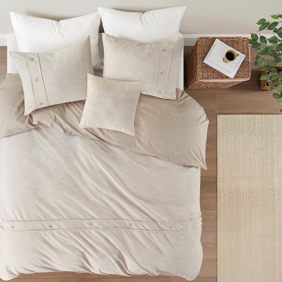 augusta light brown king california king bedding set   