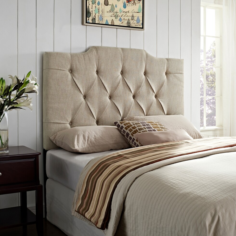 augusta light brown king california king headboard   