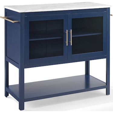 Aura Kitchen Island - Navy/White