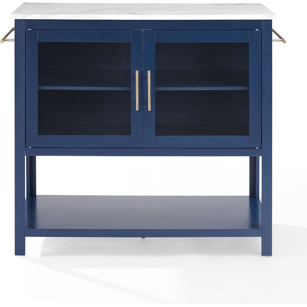 aura navy white kitchen island   