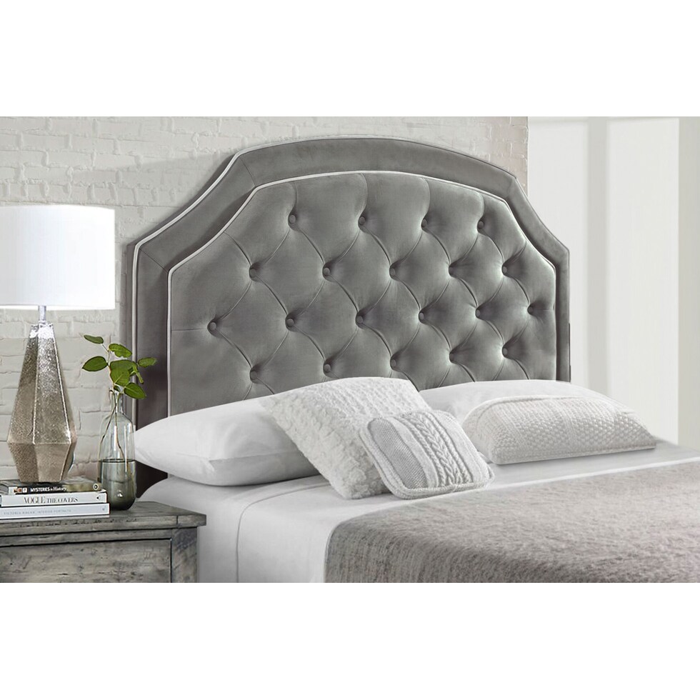 aurora gray full queen headboard   