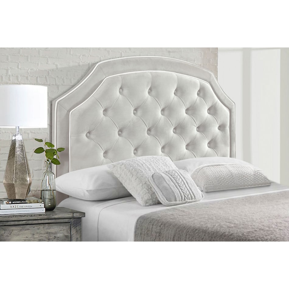 Aurora King Upholstered Headboard - Light Gray | American Signature ...