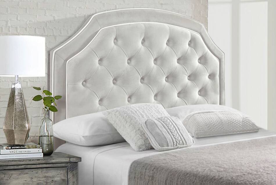 Aurora King Upholstered Headboard Light Gray American Signature