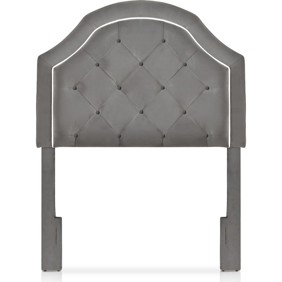 Aurora Twin Upholstered Headboard Charcoal Gray American Signature Furniture