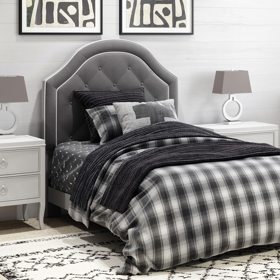 aurora gray twin headboard   