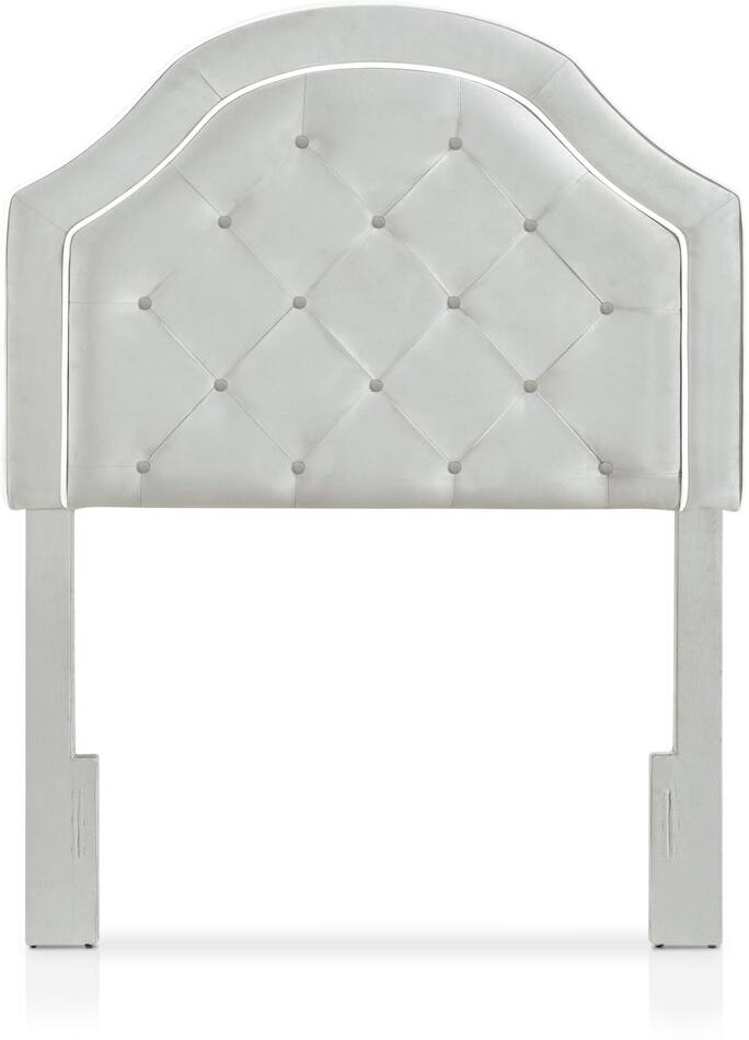Aurora Twin Upholstered Headboard Light Gray American Signature