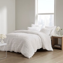 aurora white full queen bedding set   