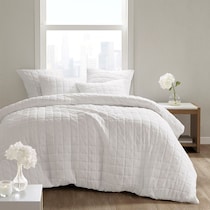 aurora white full queen bedding set   
