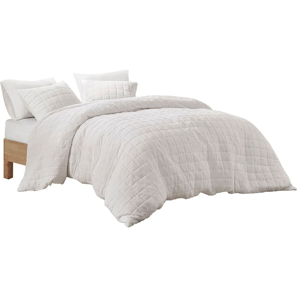 aurora white full queen bedding set   