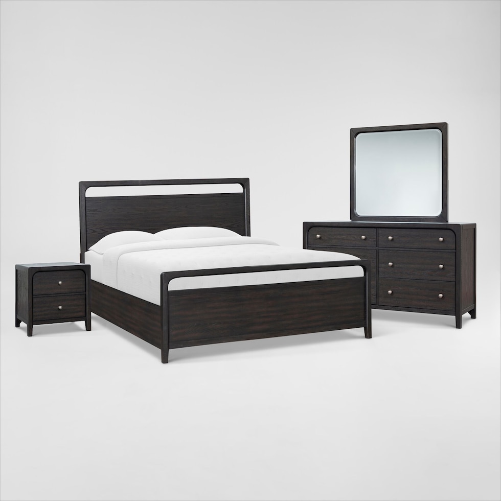 austin bedroom dark brown  pc queen bedroom   