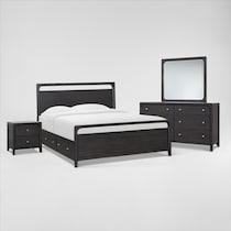 austin bedroom dark brown  pc queen bedroom   