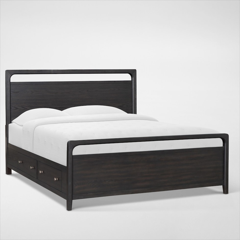 austin bedroom dark brown king bed   