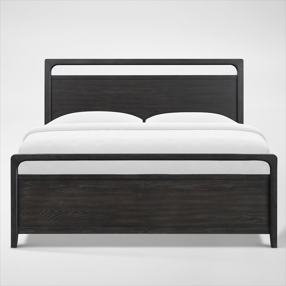 austin bedroom dark brown king bed   
