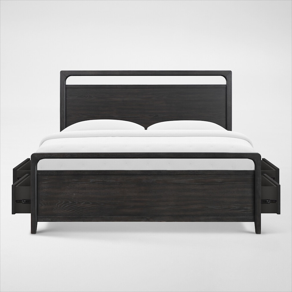 austin bedroom dark brown king bed   