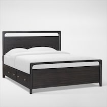 austin bedroom dark brown queen bed   