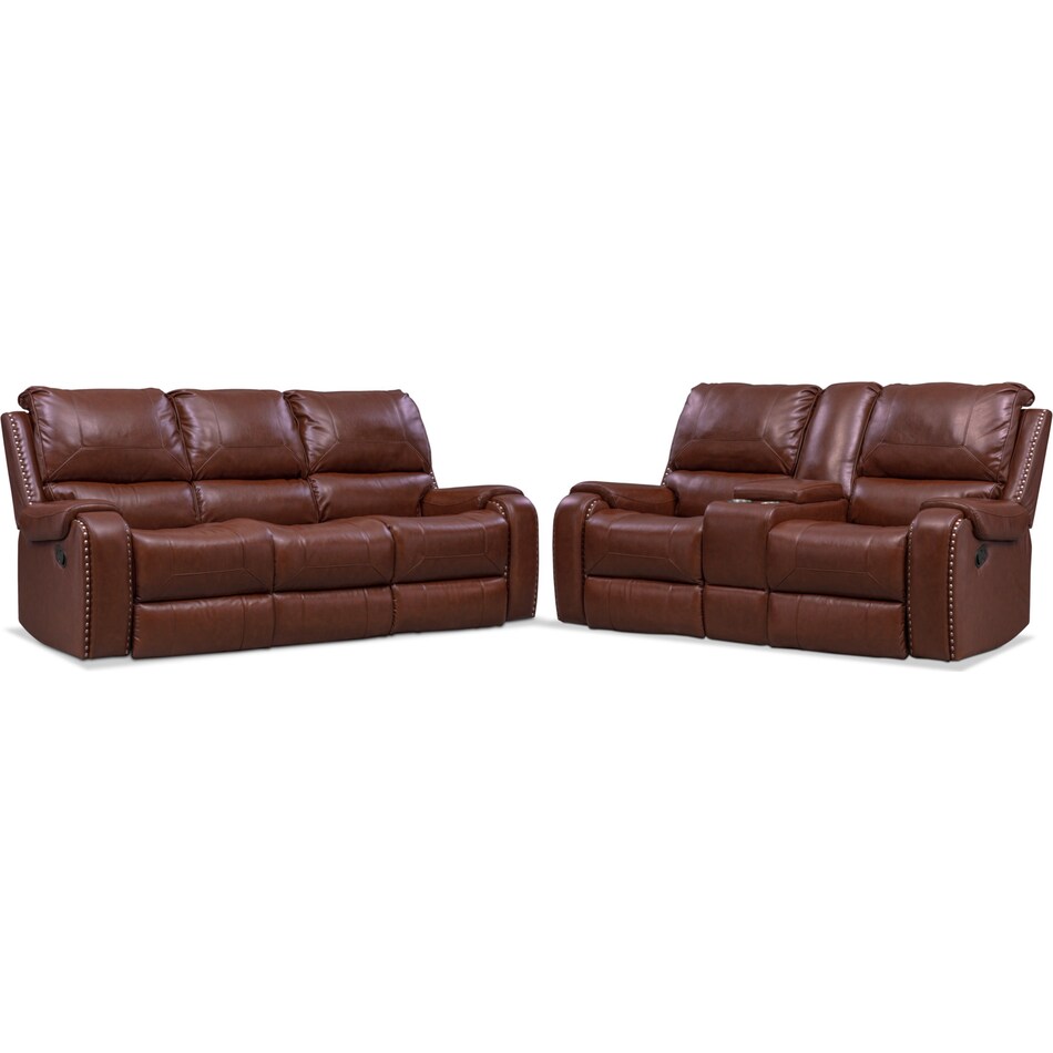 austin dark brown  pc manual reclining living room   