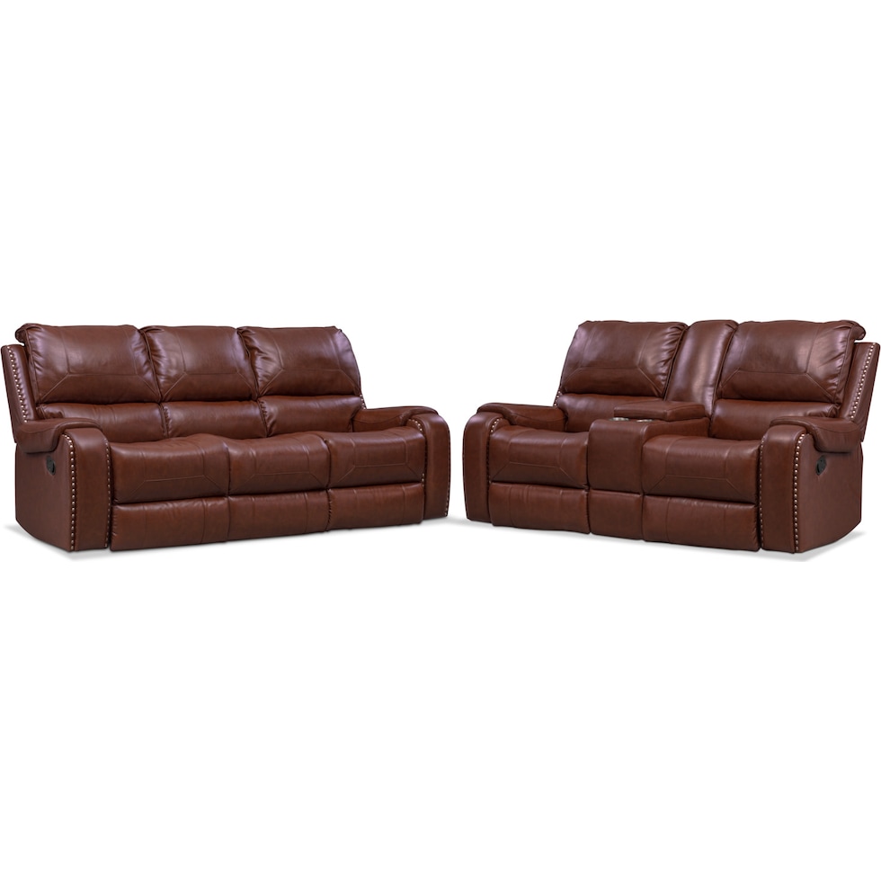 austin dark brown  pc manual reclining living room   