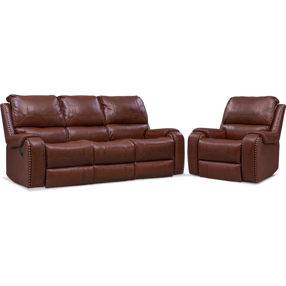 austin dark brown  pc manual reclining living room   
