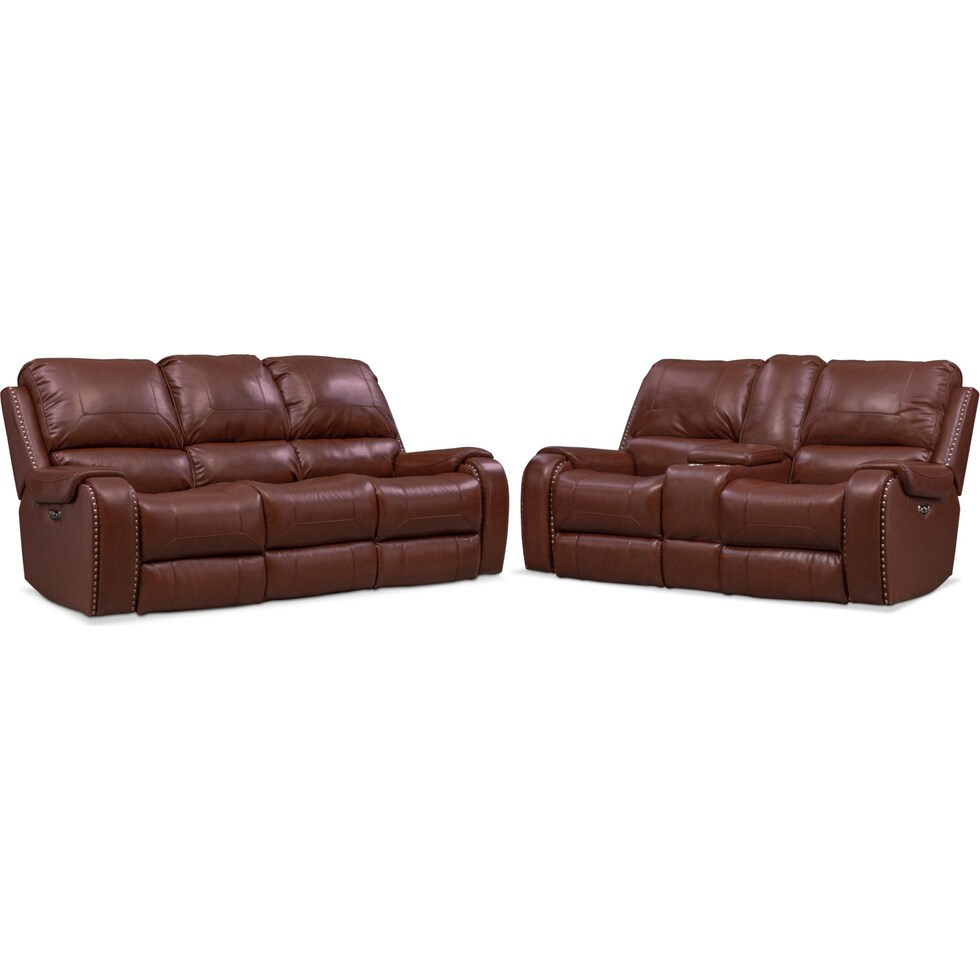 austin dark brown  pc power reclining living room   