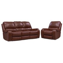 austin dark brown  pc power reclining living room   