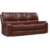 austin dark brown reclining sofa   