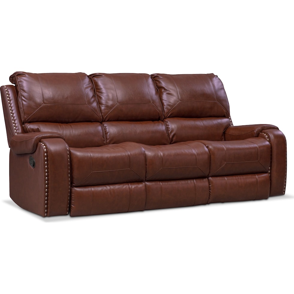 austin dark brown reclining sofa   