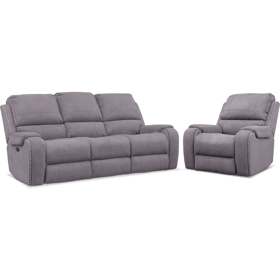 austin gray  pc power reclining living room   