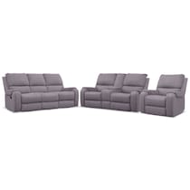 austin gray  pc manual reclining living room   