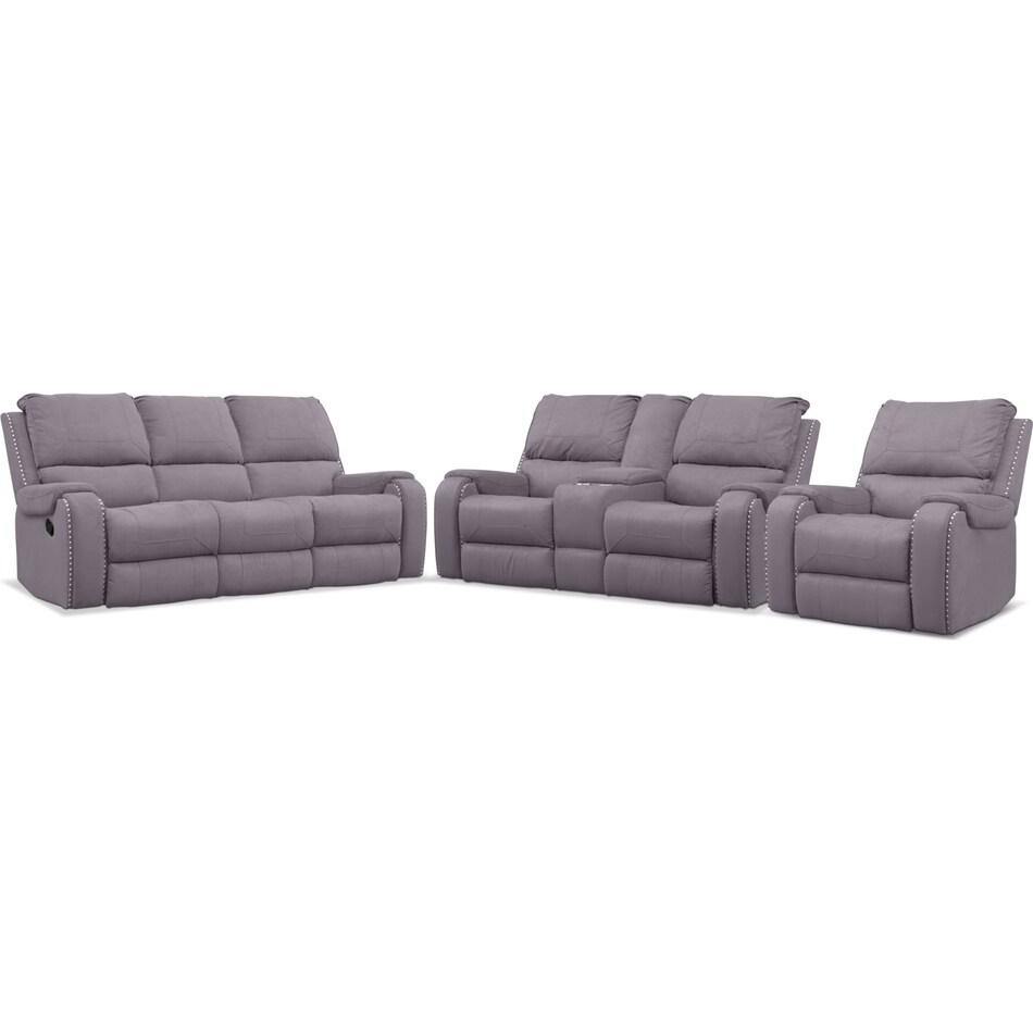 austin gray  pc manual reclining living room   