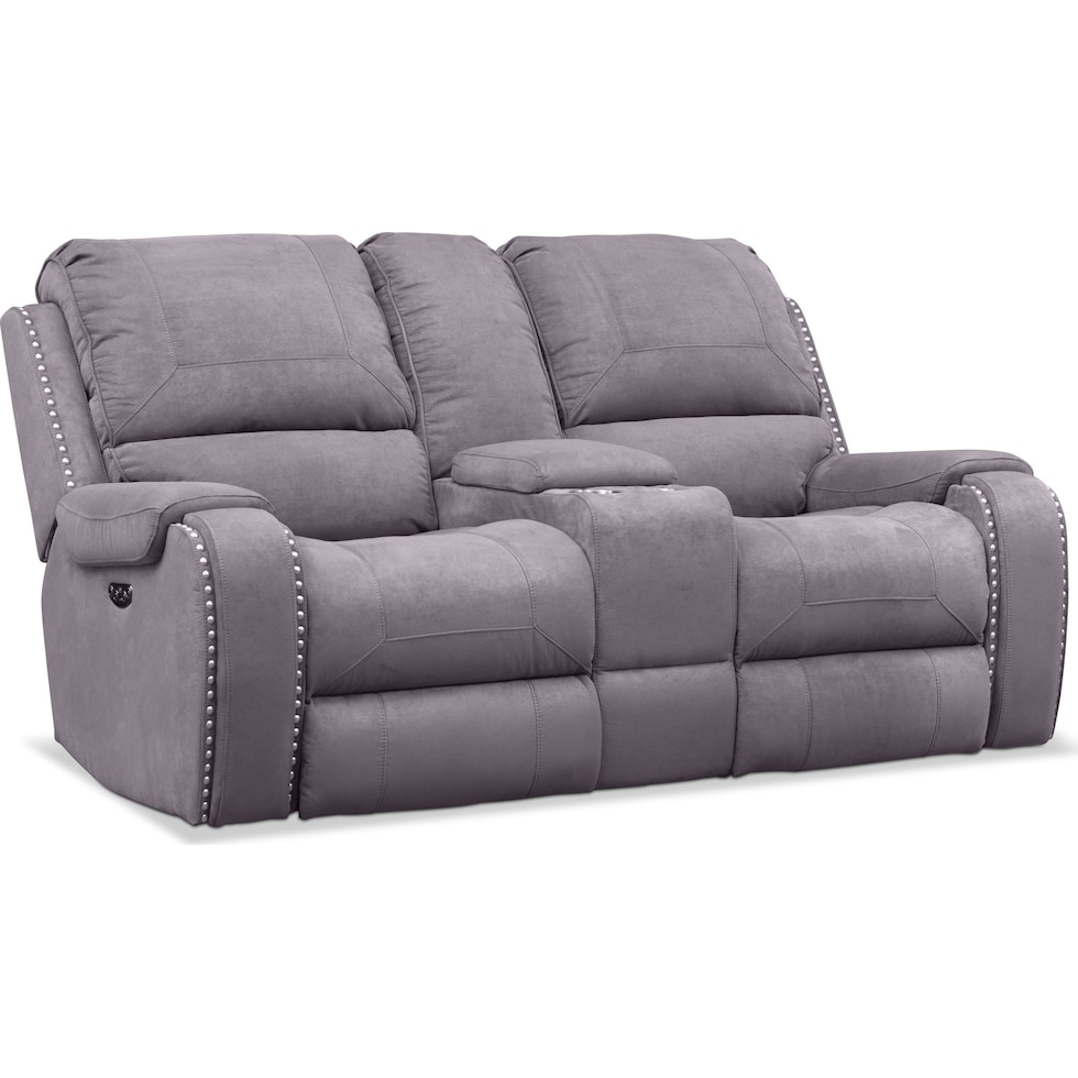 austin gray power reclining loveseat   