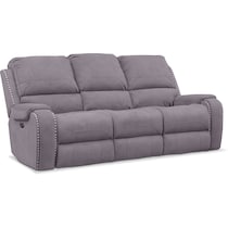 austin gray power reclining sofa   