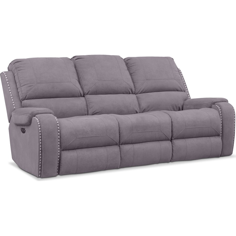 austin gray power reclining sofa   