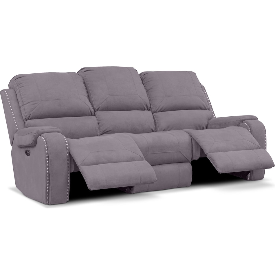 Austin Dual- Power Reclining Sofa and Loveseat Set - Gray 