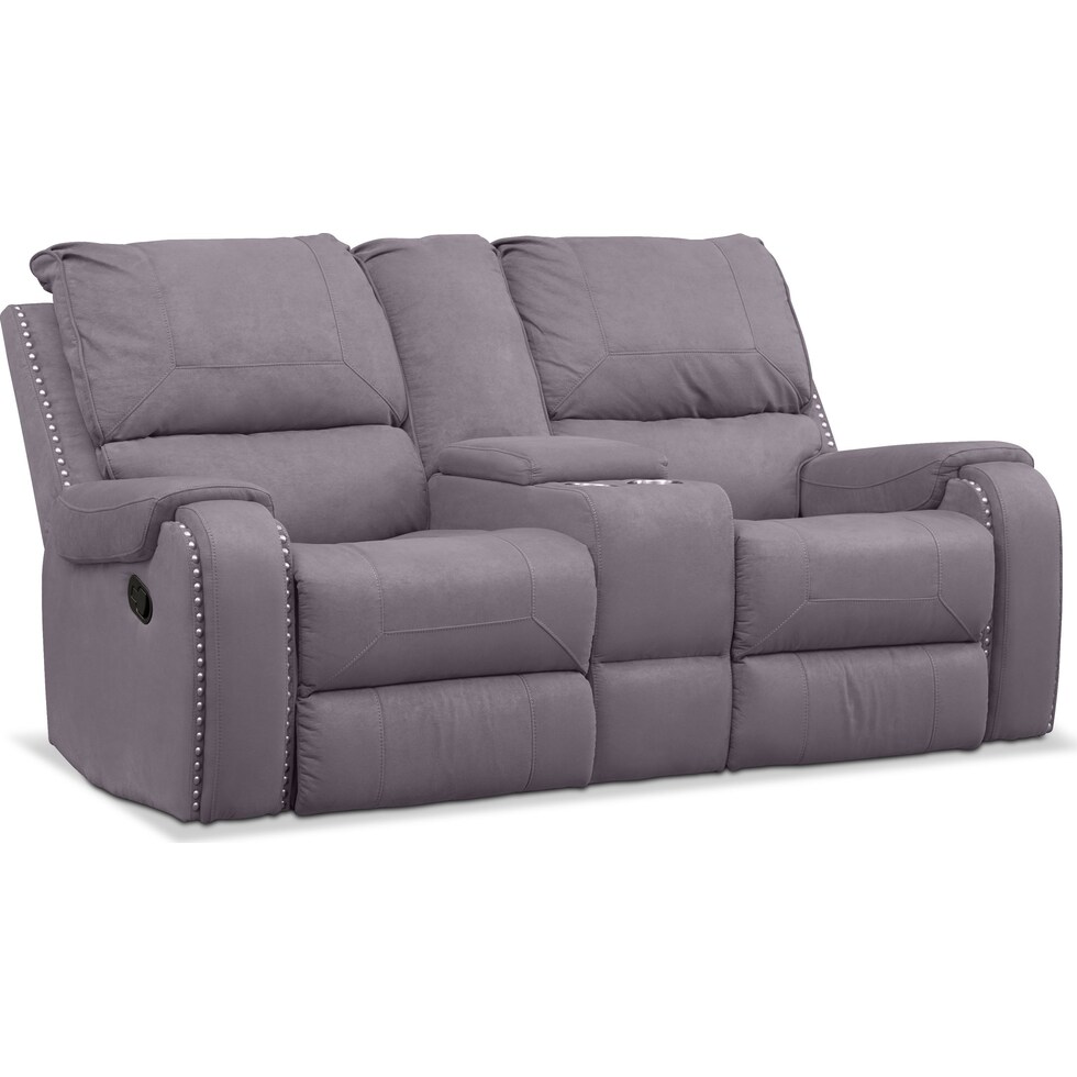austin gray reclining loveseat   
