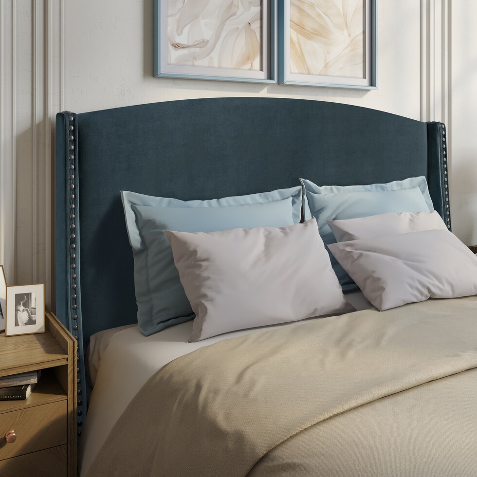 autumn blue queen headboard   