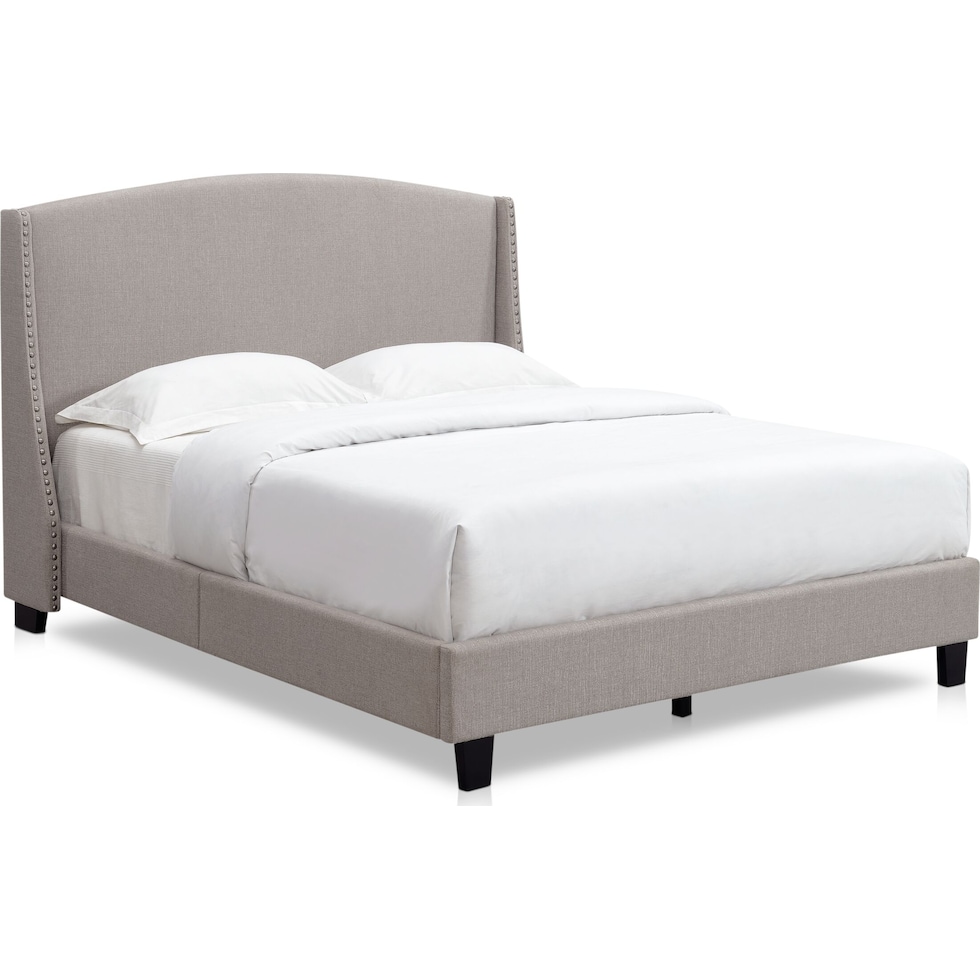 autumn gray queen upholstered bed   