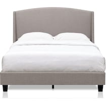 autumn gray queen upholstered bed   