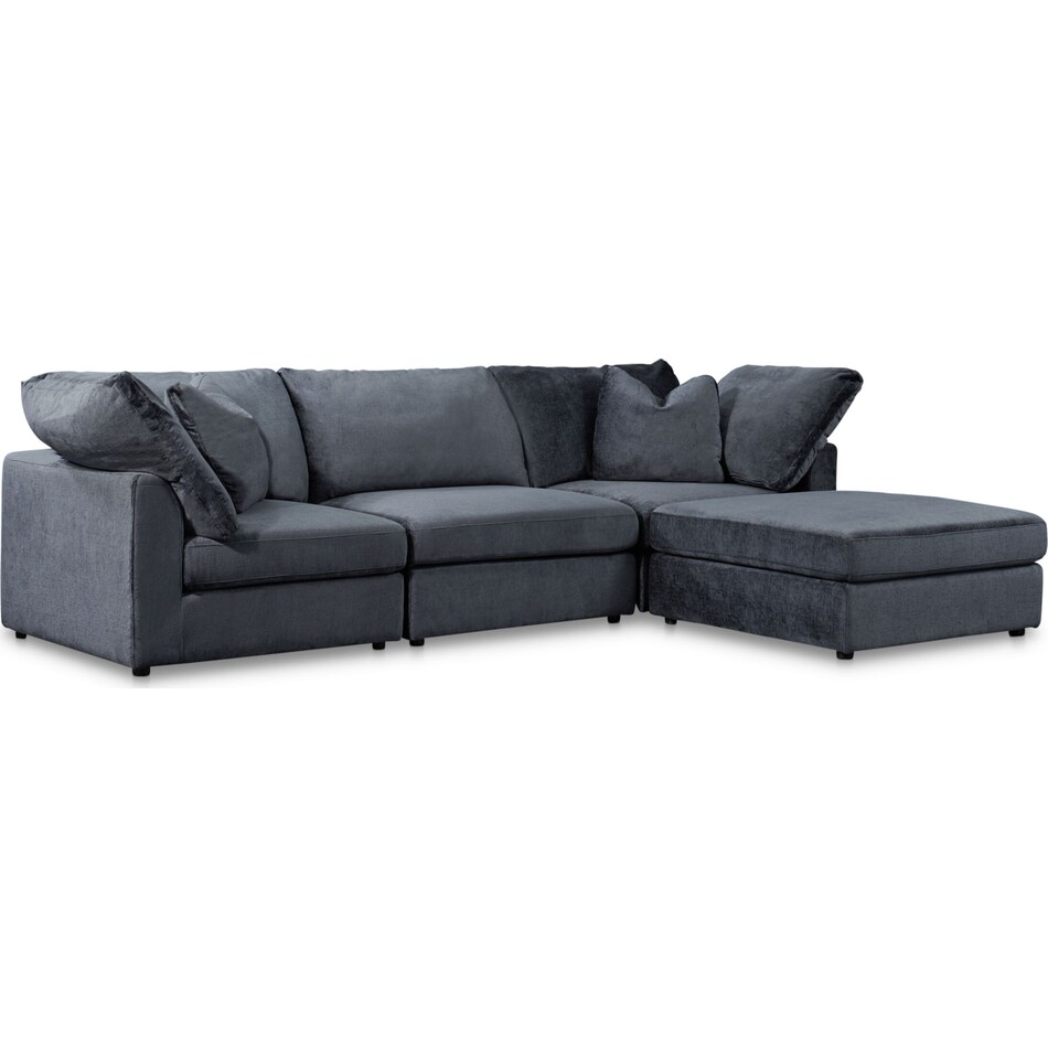 Ava 4Piece Sectional Blue American Signature Furniture