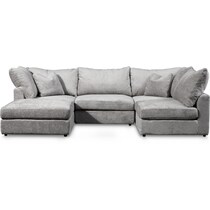 ava gray  pc sectional and ottoman   
