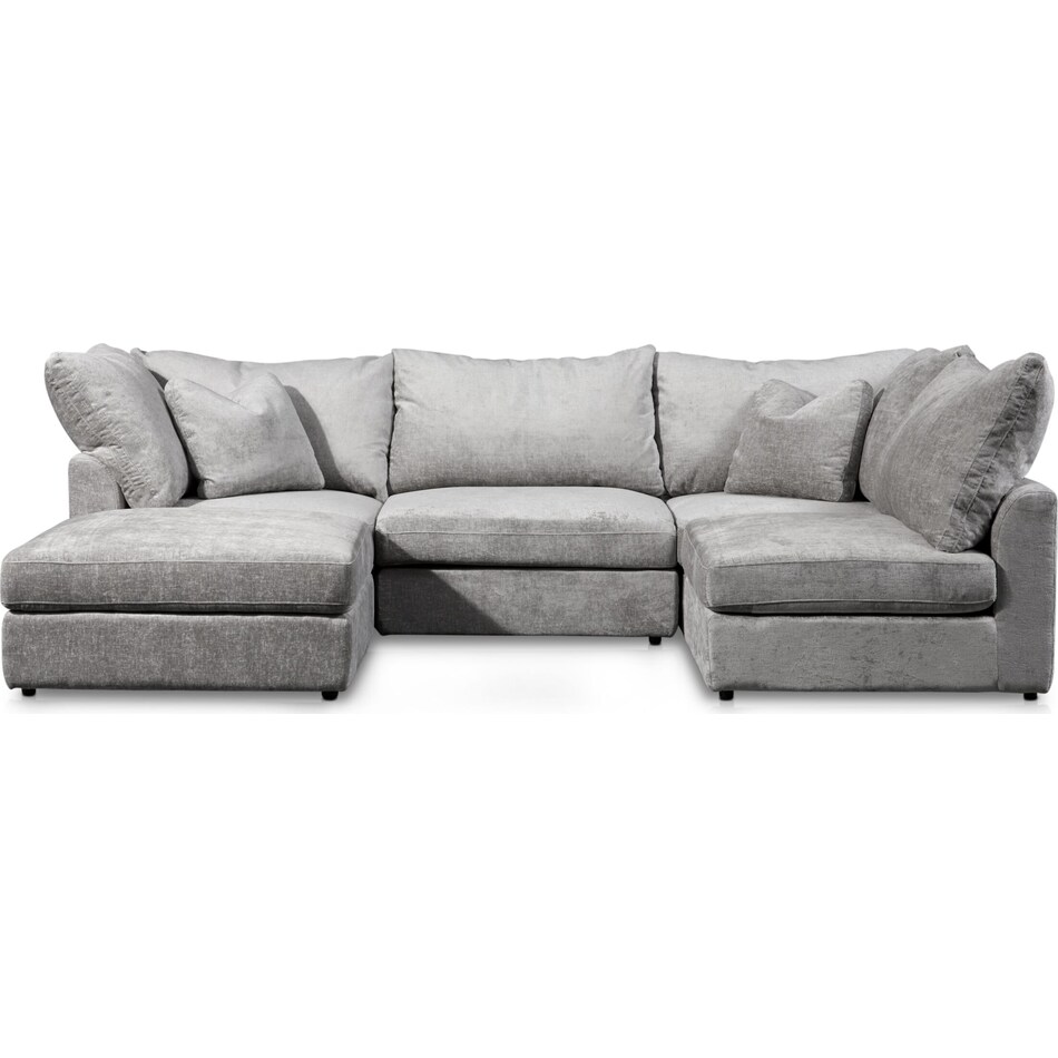 ava gray  pc sectional and ottoman   