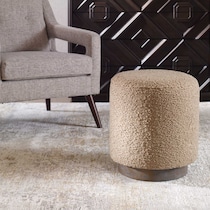 ava light brown accent ottoman   