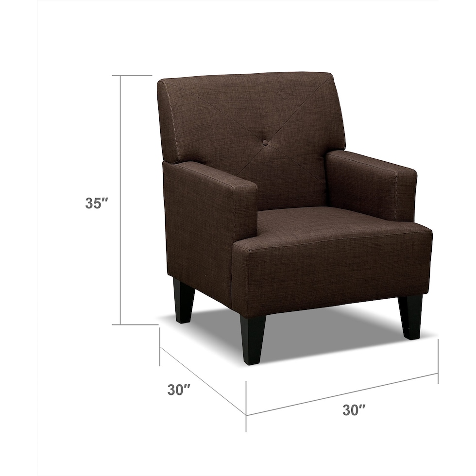 avalon dark brown accent chair   