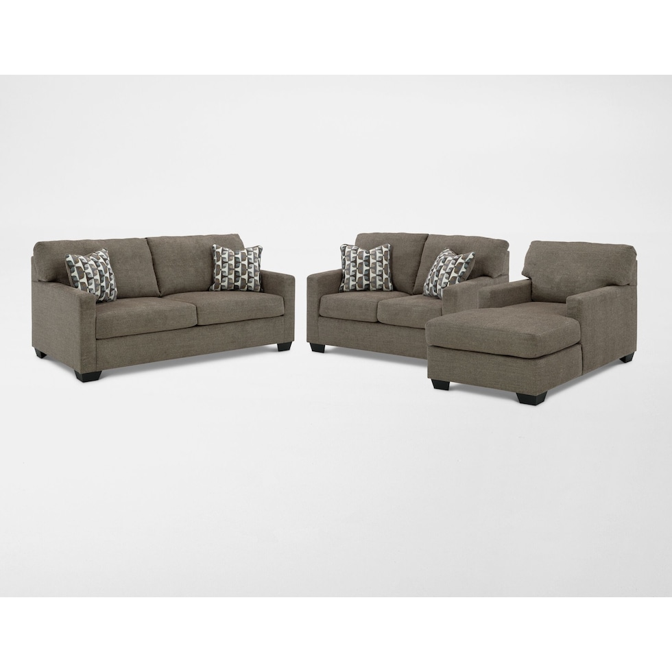 avelton dark brown  pc living room   