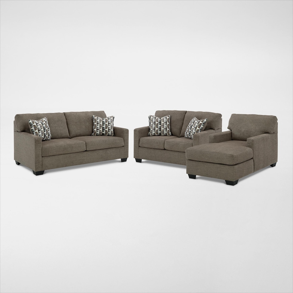 avelton dark brown  pc living room   
