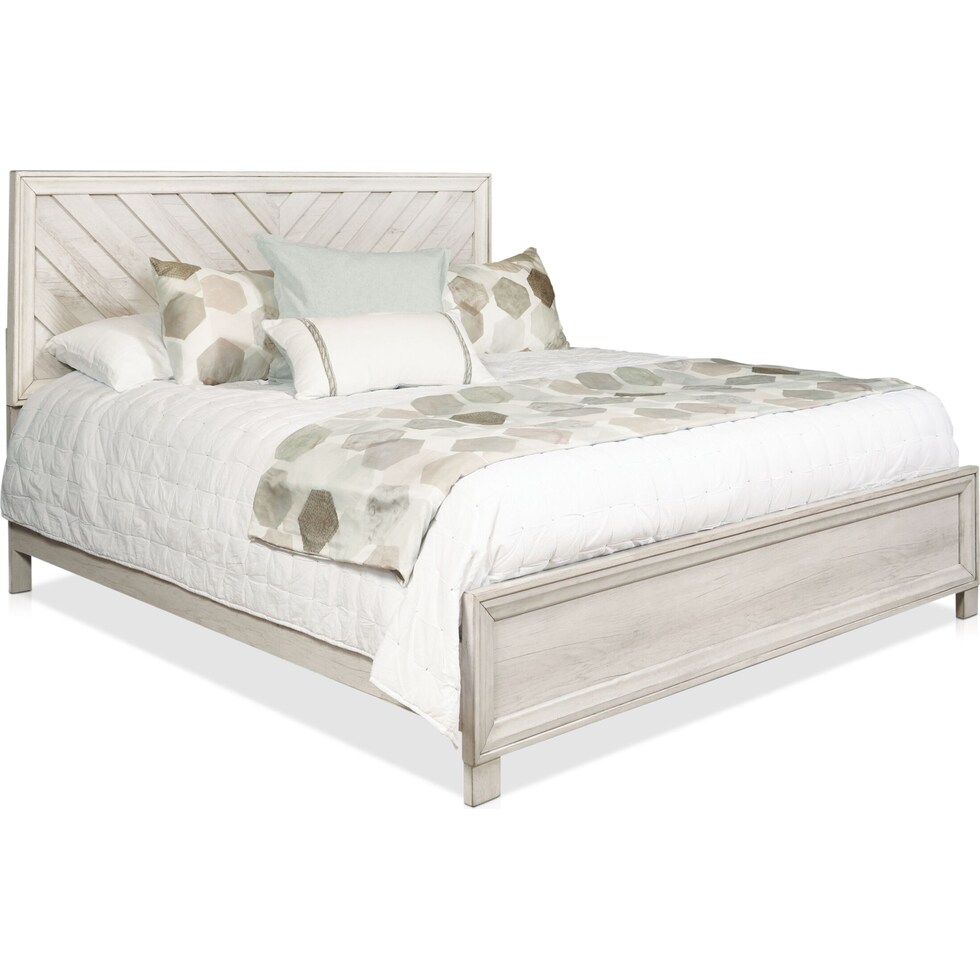 averill white queen bed   