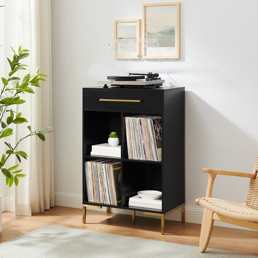 avni black bookcase   