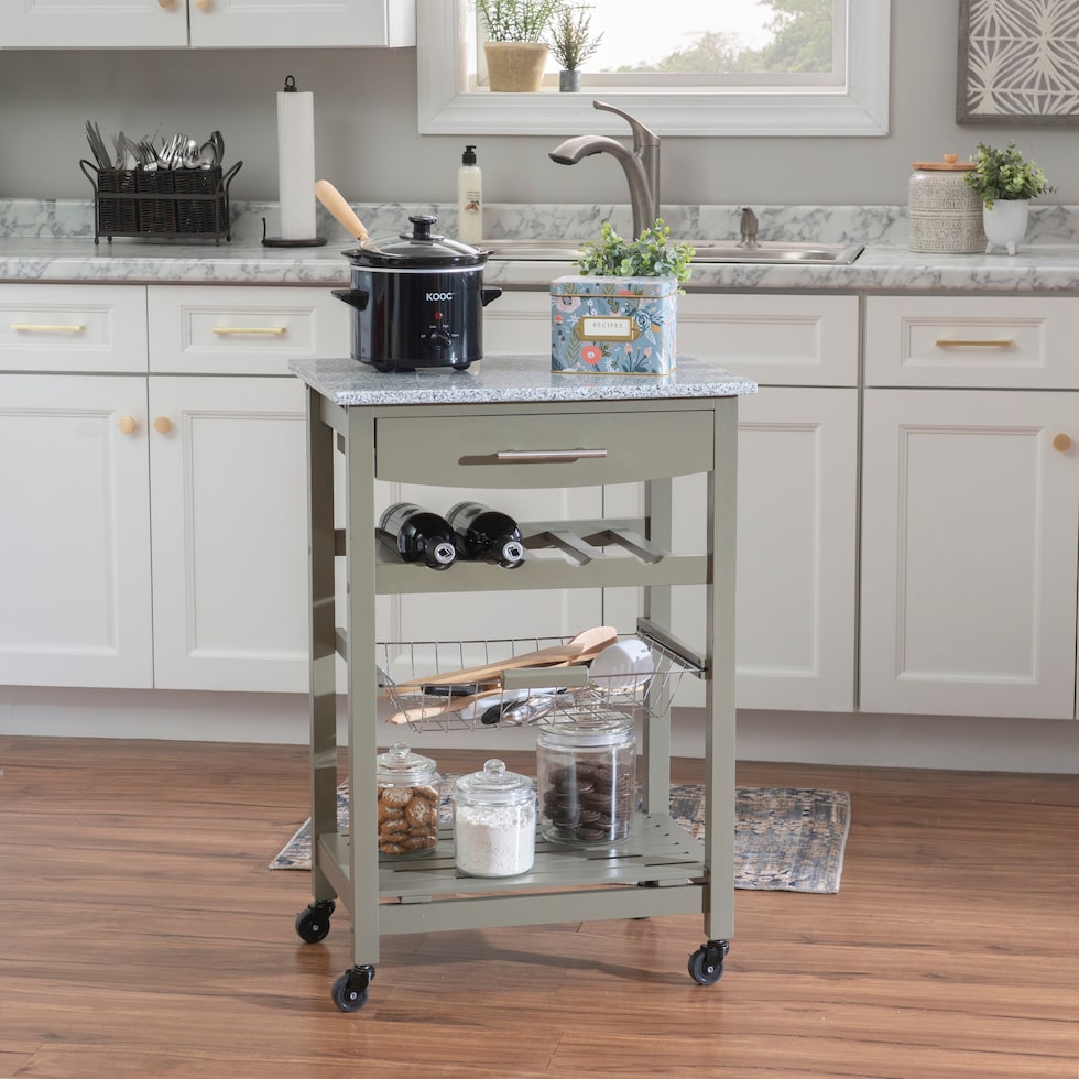 avon gray kitchen cart   