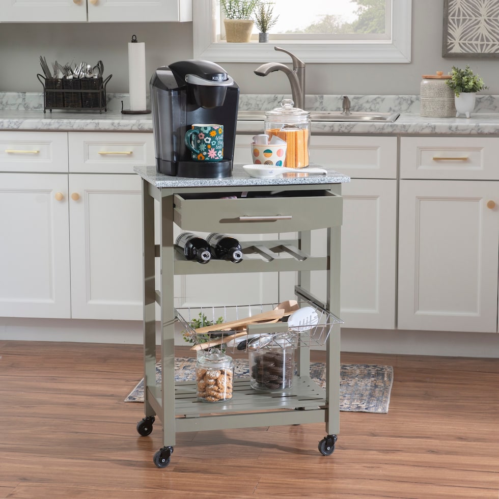 avon gray kitchen cart   