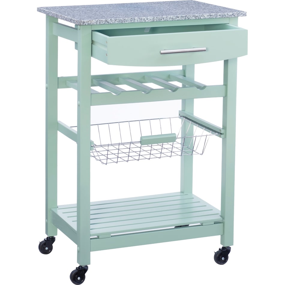 avon green kitchen cart   
